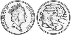20 Cent Australie (1939 - ) Cuivre/Nickel Elizabeth II (1926-2022)
