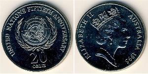 20 Cent Australie (1939 - ) Cuivre/Nickel Elizabeth II (1926-2022)