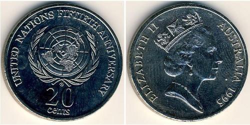 20 Cent Australie (1939 - ) Cuivre/Nickel Elizabeth II (1926-2022)