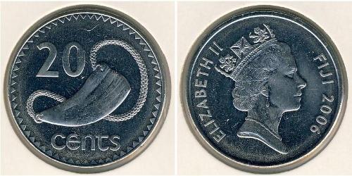 20 Cent Fidji Cuivre/Nickel Elizabeth II (1926-2022)