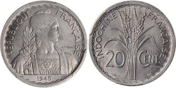 20 Cent Indochine française (1887-1954) Cuivre/Nickel 