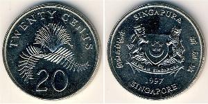 20 Cent Singapour Cuivre/Nickel 