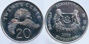 20 Cent Singapour Cuivre/Nickel 