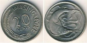 20 Cent Singapour Cuivre/Nickel 