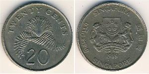 20 Cent Singapour Cuivre/Nickel 