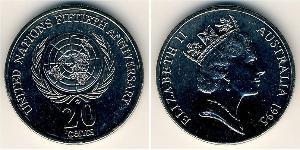 20 Cent Australien (1939 - ) Kupfer/Nickel Elizabeth II (1926-2022)