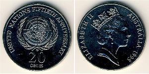 20 Cent Australien (1939 - ) Kupfer/Nickel Elizabeth II (1926-2022)