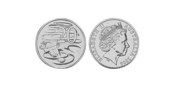 20 Cent Australien (1939 - ) Kupfer/Nickel Elizabeth II (1926-2022)