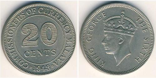 20 Cent Malaiische Union (1946 - 1948) Kupfer/Nickel Georg VI (1895-1952)