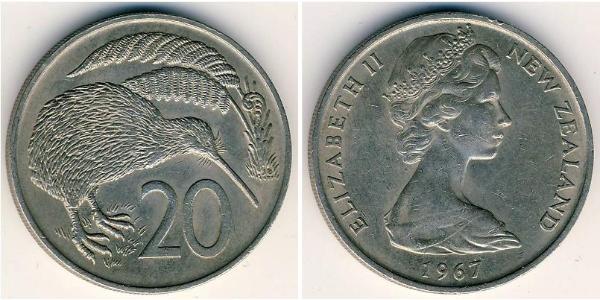 20 Cent Neuseeland Kupfer/Nickel 