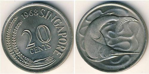 20 Cent Singapur Kupfer/Nickel 