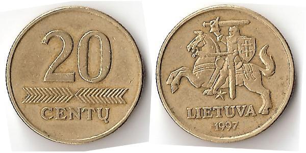 20 Cent Lituania (1991 - ) Latón 