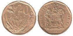 20 Cent Sudáfrica Latón/Acero 