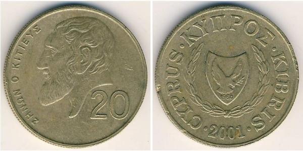 20 Cent Republik Zypern (1960 - ) Messing 