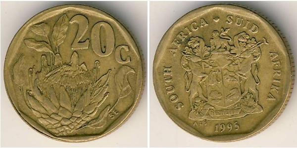 20 Cent Südafrika Messing/Stahl 
