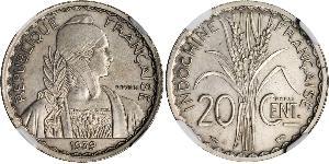 20 Cent Indochina francesa (1887-1954) Níquel/Cobre 