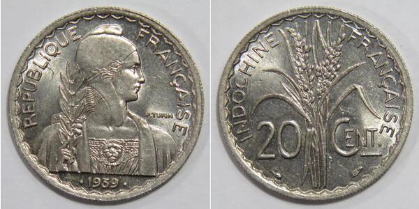 20 Cent Indochina francesa (1887-1954) Níquel/Cobre 