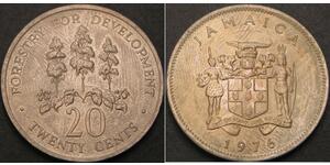 20 Cent Jamaica (1962 - ) Níquel/Cobre 