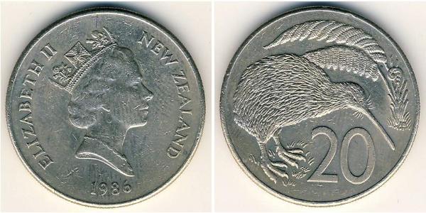 20 Cent Nueva Zelanda Níquel/Cobre 