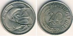 20 Cent Singapur Níquel/Cobre 