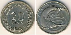 20 Cent Singapur Níquel/Cobre 
