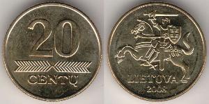 20 Cent Lituania (1991 - ) Ottone 