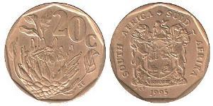 20 Cent Sudafrica Ottone/Acciaio 