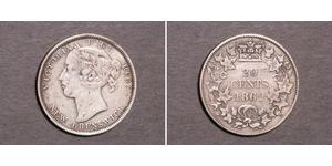 20 Cent Canadá Plata Victoria (1819 - 1901)