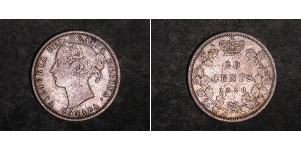 20 Cent Canadá Plata Victoria (1819 - 1901)