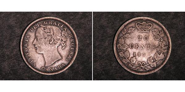 20 Cent Canadá Plata Victoria (1819 - 1901)