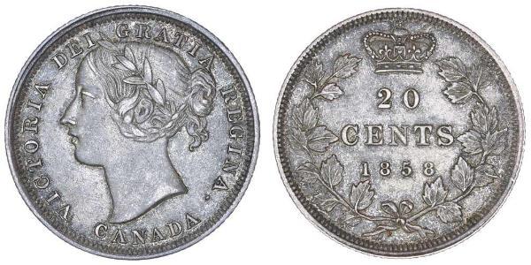 20 Cent Canadá Plata Victoria (1819 - 1901)