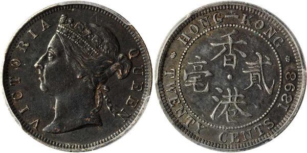 20 Cent Hong Kong Plata Victoria (1819 - 1901)