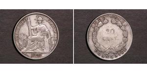 20 Cent Indochina francesa (1887-1954) Plata 