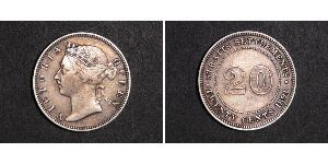 20 Cent Straits Settlements (1826 - 1946) Plata Victoria (1819 - 1901)