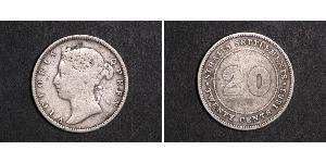 20 Cent Straits Settlements (1826 - 1946) Plata Victoria (1819 - 1901)