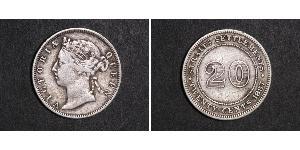 20 Cent Straits Settlements (1826 - 1946) Plata Victoria (1819 - 1901)