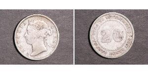 20 Cent Straits Settlements (1826 - 1946) Plata Victoria (1819 - 1901)