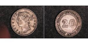 20 Cent Straits Settlements (1826 - 1946) Plata Victoria (1819 - 1901)