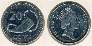 20 Cent Figi Rame/Nichel Elisabetta II (1926-2022)
