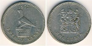 20 Cent Rhodesia (1965 - 1979) Rame/Nichel 