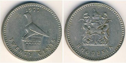 20 Cent Rhodesia (1965 - 1979) Rame/Nichel 