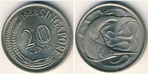 20 Cent Singapore Rame/Nichel 