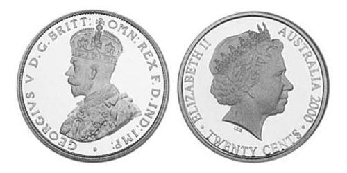 20 Cent Australien (1939 - ) Silber Elizabeth II (1926-2022)