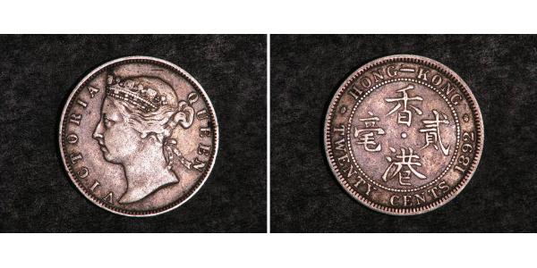 20 Cent Hongkong Silber Victoria (1819 - 1901)