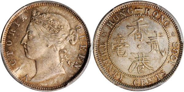 20 Cent Hongkong Silber Victoria (1819 - 1901)