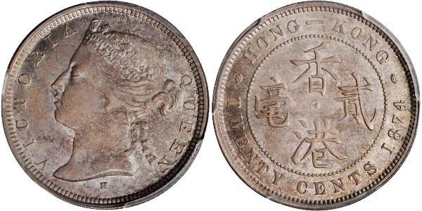 20 Cent Hongkong Silber Victoria (1819 - 1901)