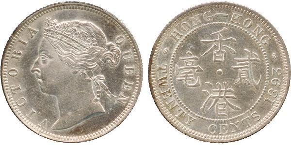 20 Cent Hongkong Silber Victoria (1819 - 1901)