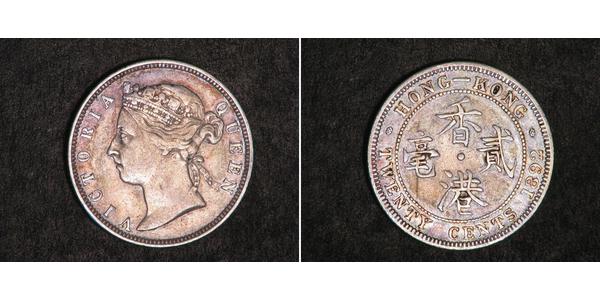 20 Cent Hongkong Silber Victoria (1819 - 1901)