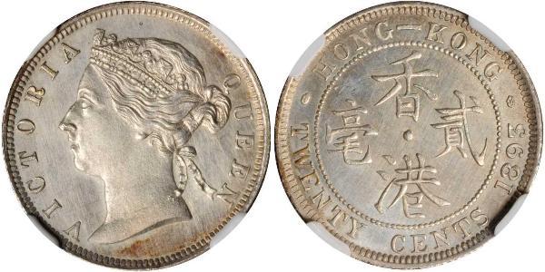 20 Cent Hongkong Silber Victoria (1819 - 1901)