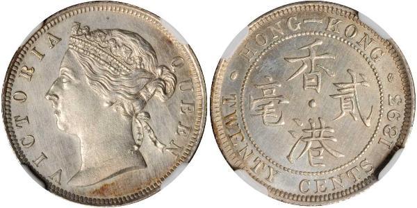 20 Cent Hongkong Silber Victoria (1819 - 1901)